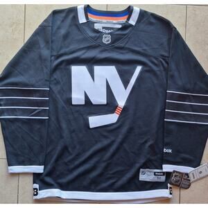 NEW York Islanders 2015-17 RBK Premier 3rd Alt Brooklyn jersey M blk NHL hockey